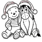 coloriage Winnie l’ourson Noël a telecharger