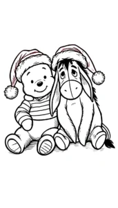 coloriage Winnie l’ourson Noël a telecharger