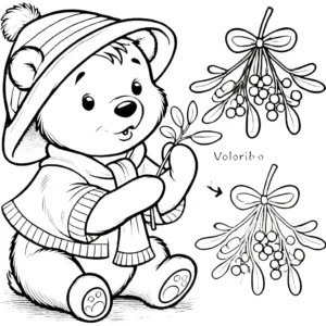coloriage Winnie l’ourson Noël à imprimer pour enfant de 12 ans