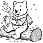 coloriage Winnie l’ourson Noël a colorier en ligne