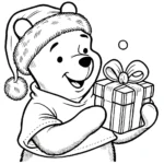 a imprimer coloriage Winnie l’ourson Noël gratuit