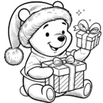 coloriage Winnie l’ourson Noël en ligne