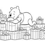 coloriage Winnie l’ourson Noël updated pour enfants a imprimer