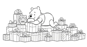 coloriage Winnie l’ourson Noël updated pour enfants a imprimer