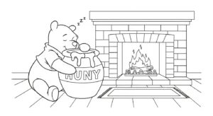 coloriage Winnie l’ourson Noël updated gratuit