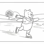 coloriage Winnie l’ourson Noël updated et decoupage