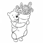 coloriage Winnie l’ourson Noël updated et decoupage