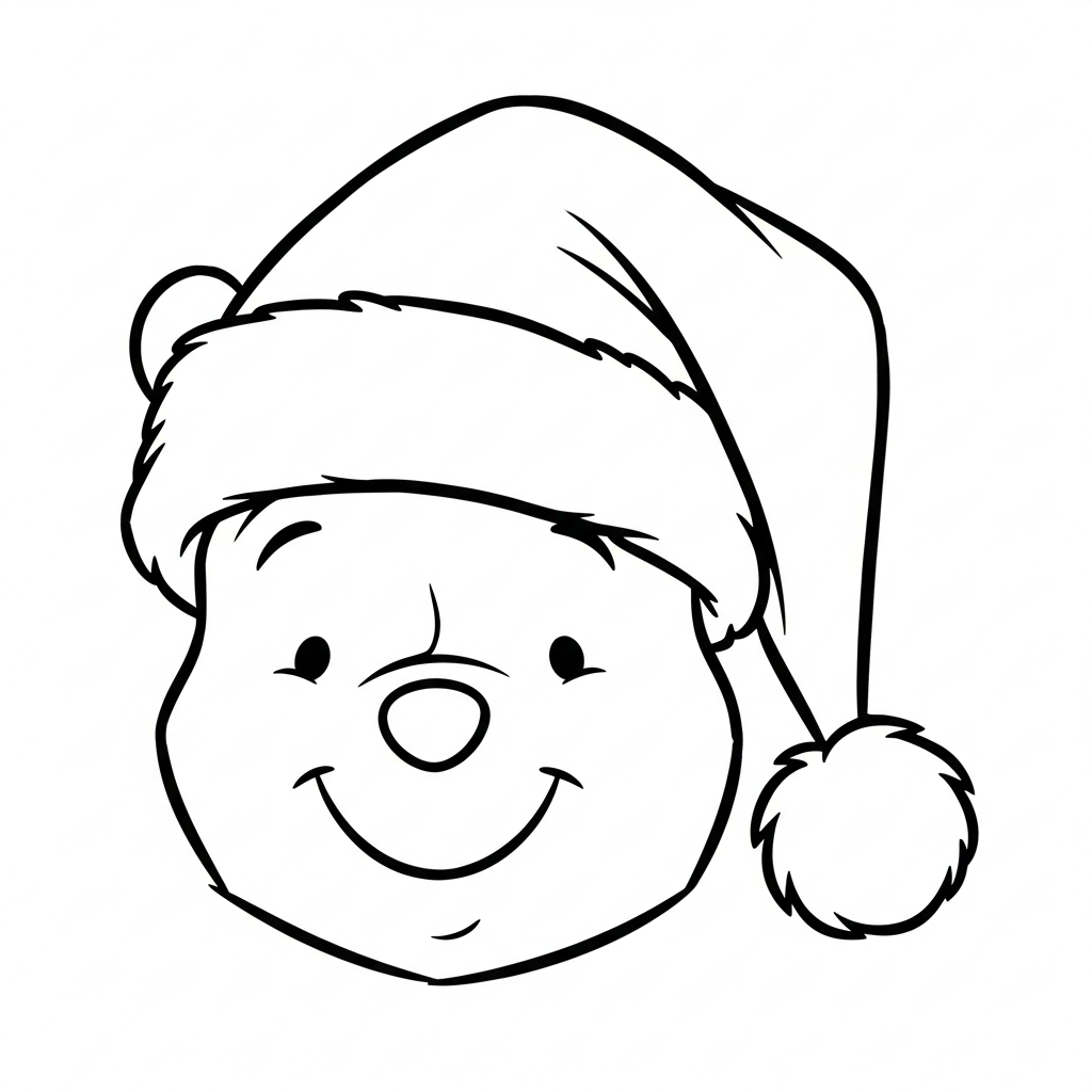 Tranh tô màu Winnie l&rsquo;ourson Noël
