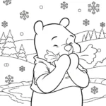 coloriage Winnie l’ourson Noël updated et decoupage a imprimer gratuit
