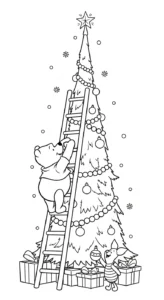 coloriage Winnie l’ourson Noël updated pour enfants