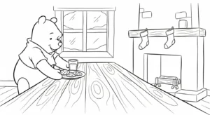 télécharger coloriage Winnie l’ourson Noël updated gratuit