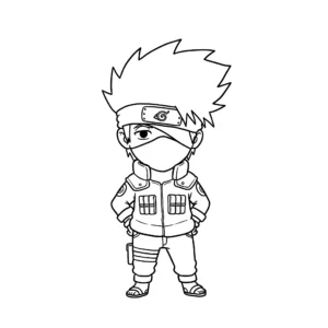 coloriage Chibi Kakashi gratuit à imprimer
