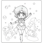 coloriage Chibi Sailor Mercure gratuit à imprimer