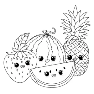 coloriage Des fruits d’été à imprimer pdf gratuit
