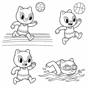 coloriage Diddl Faisant du Sport de pour enfants