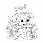 image pour coloriage Diddl dans le Jardin enfant