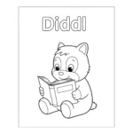 coloriage Diddl en Train de Lire à imprimer pdf gratuit