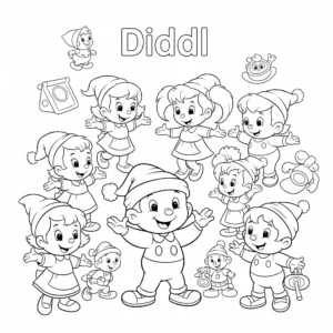 coloriage Diddl et ses Amis Joyeux d