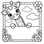 coloriage Girafe et decoupage a imprimer gratuit
