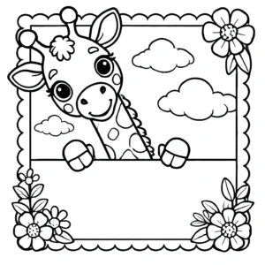 coloriage Girafe et decoupage a imprimer gratuit