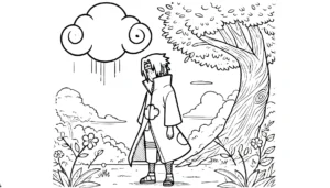 coloriage Itachi à imprimer pour enfant de 7 ans