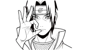 coloriage Itachi à imprimer pour enfant de 4 ans