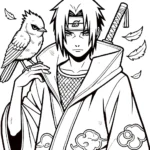 coloriage Itachi a imprimer pour enfant de 4 ans