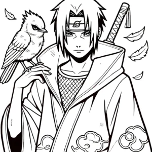 coloriage Itachi a imprimer pour enfant de 4 ans