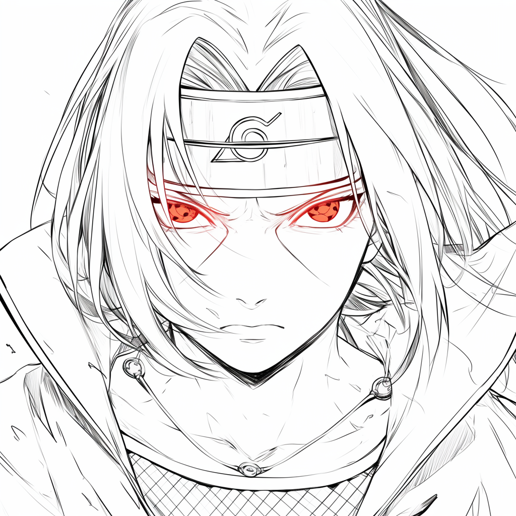 Tranh tô màu Itachi