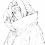 coloriage Itachi a imprimer pour enfant de 4 ans