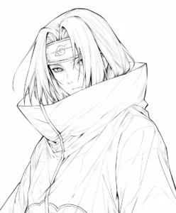coloriage Itachi a imprimer pour enfant de 4 ans