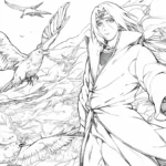 coloriage Itachi pour enfant de à imprimer