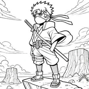 coloriage Kakashi pour enfant de 8 ans