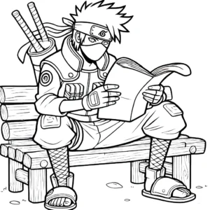 coloriage Kakashi pour enfant de 4 ans