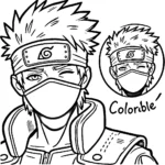 coloriage Kakashi à imprimer pour enfant de 10 ans