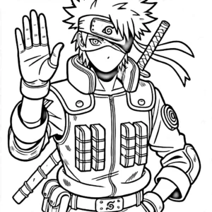 coloriage Kakashi pour enfant de 5 ans