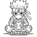 coloriage Kakashi pour enfant de 3 ans