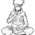 coloriage Kakashi pour enfant de 8 ans