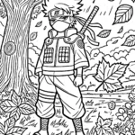 coloriage Kakashi pour enfants à imprimer
