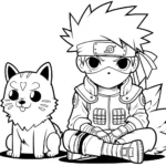 coloriage Kakashi pour enfants