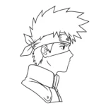 image pour coloriage Kakashi de profil enfant