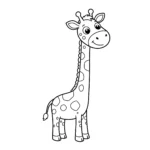 coloriage Le long cou d’une girafe à imprimer gratuitement