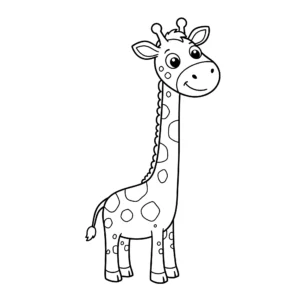 coloriage Le long cou d’une girafe à imprimer gratuitement