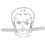 coloriage Le visage de Zoro pour enfant de 2 ans
