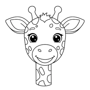 coloriage Le visage de la girafe pour enfant de 3 ans