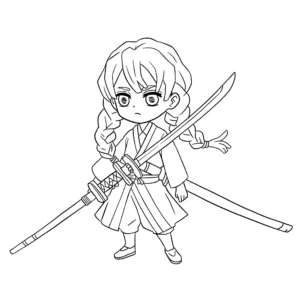 coloriage L’épée de Mitsuri gratuit en ligne