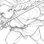 coloriage Mitsuri et decoupage