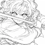 coloriage Mitsuri et apprentissage