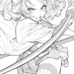 coloriage Mitsuri à imprimer pour enfant de 9 ans
