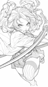 coloriage Mitsuri à imprimer pour enfant de 9 ans